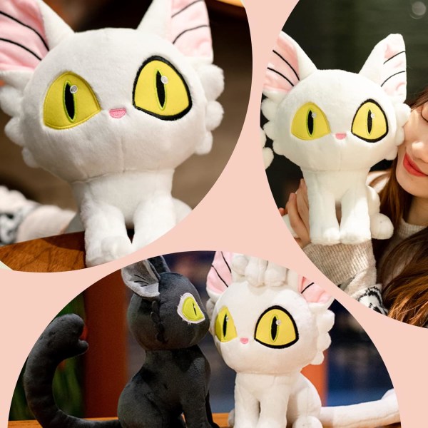 10 tum (cirka 25,4 cm) Suzume no Tojimari Cat Plush Adult Plush Cat, Anime Movie Plysch fylld Aristo Cat Plush Doll (Vit)