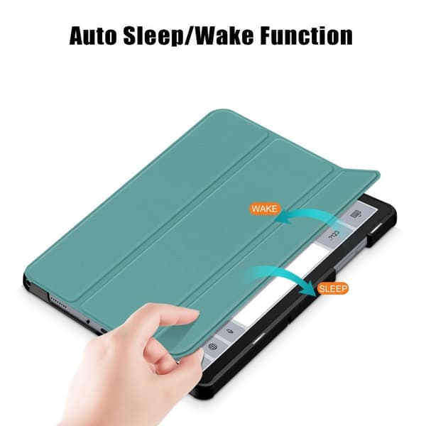Samsung Galaxy Tab A9 Plus Kotelo Tri-Fold PU Nahka Mustavihreä 266