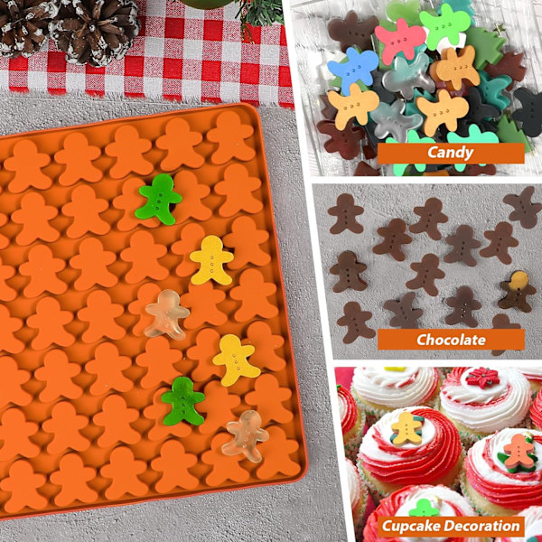 Pepparkaksgubbe Silikonform, 77 Håls Pepparkaksgummi Form, Silikon Pepparkaksgodis Form, Jul Pepparkaksform