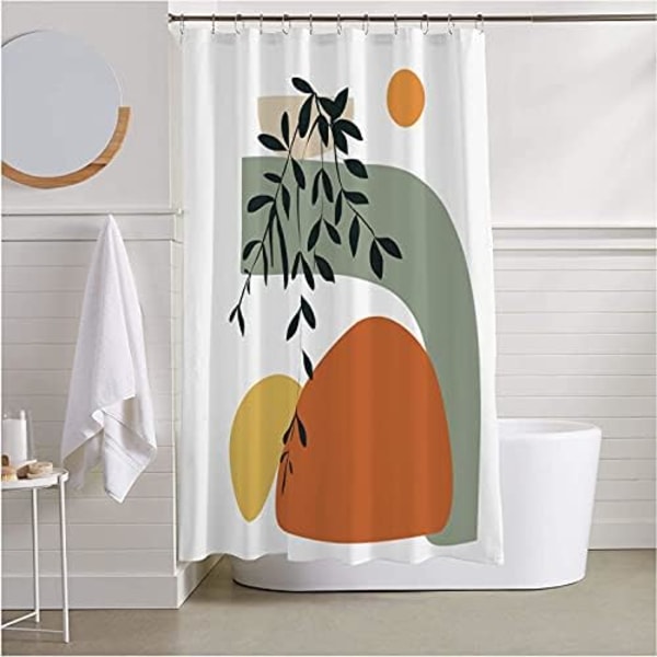 Boho Moderne Bruseforhæng til Badeværelse/Abstrakt Moderne Kunst Minimalistisk Geometrisk Bad Vandtæt Bruseforhæng Sæt