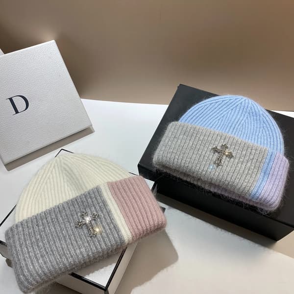 Brand Cross Høst Vinter Hårforlengelse Vinterlue Varme Beanies Lue Casual Kvinner Solid Voksen Kashmir Strikket Beanie Lue Camel
