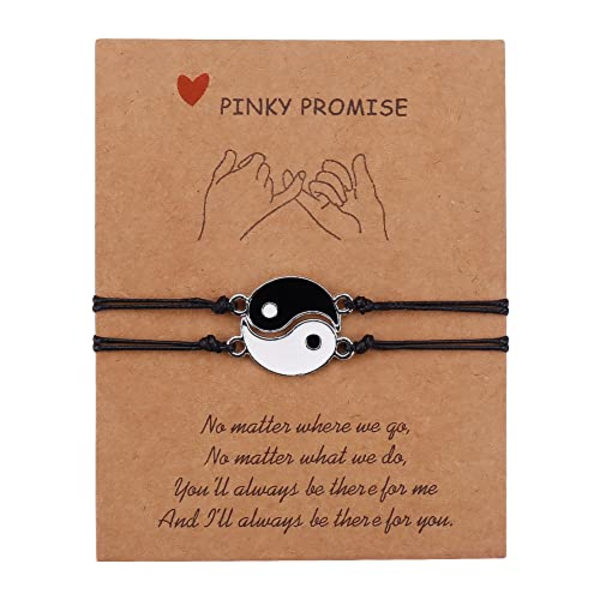 Bästa vän armband par armband för 2 matchande Yin Yang hans och hennes älskare armband smycken för Bff vänskap relation (Yin Yang-stil 1)