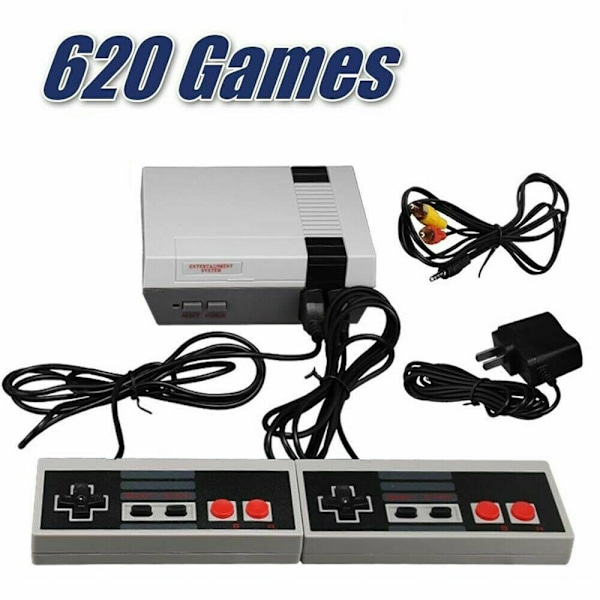Classic Edition Mini -viihdejärjestelmä 620 pelillä, AV- ja HDMI HD -lähdöllä, Plug and Play 2 buttons