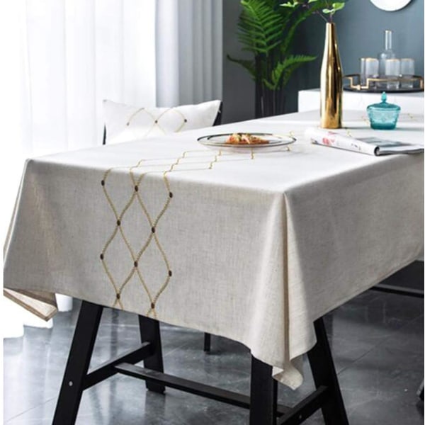 Linnedug i bomuld, støvtæt og vandtæt, til køkken- og spisebord (rektangulær, 135 x 178 cm)