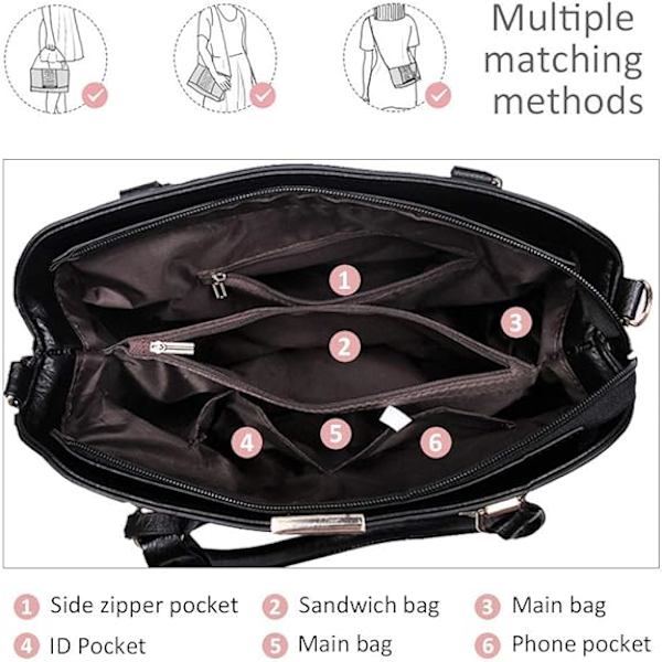 Punge og håndtasker til kvinder Fashion Messenger Bag Ladies PU læder Top Handle Satchel skuldertaske