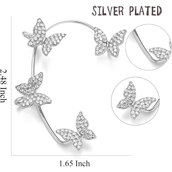 Heyone Butterfly Wing Drop Dangle Øredobber Gullbelagt Krystall Rhinestone for kvinner jenter bryllup Smykker