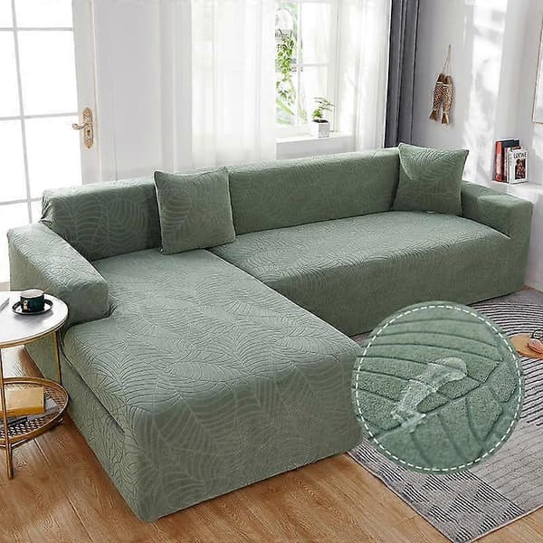 Jacquard Stretch Vanntett Sofatrekk For Stue Elastisk Sofatrekk L-Form Sofabeskyttelse Møbelbeskyttelse mørkegrå dark gray 1-seater 90-140cm