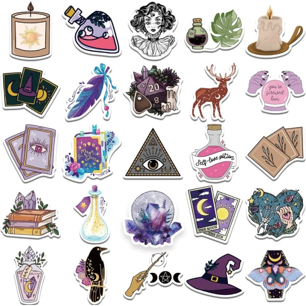 Stickers til vandflasker, 50 stk. Boho-stickers til voksne, søde vandtætte stickers til bærbar computer, bil, skateboard osv.