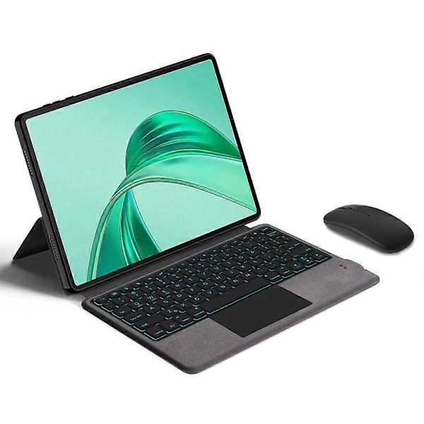 Läderfodral med Touchpad Bluetooth-tangentbord och Bakgrundsbelysning för Honor Pad X8a