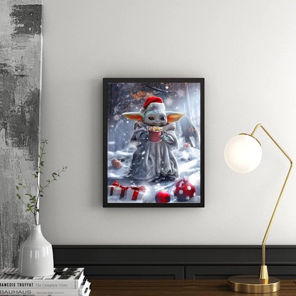 Timanttimaalauspakkaukset aikuisille ja lapsille, Täysporattu Baby Yoda Timanttimaalaus Taide Helmitaide Kristalli Strassit Kirjontakuvat (12 x 16 tuumaa) CSL-Y