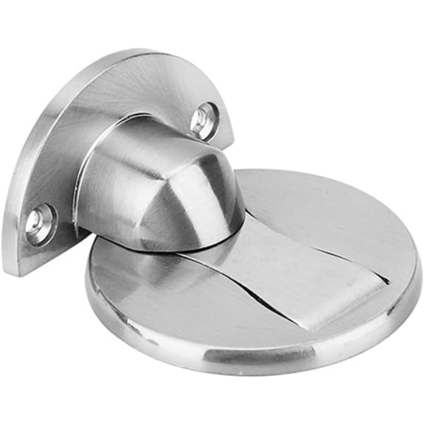 2 pakker sølvfargede dørstoppere for gulvmontering, usynlig magnetisk dørstopper, dørstopper/stopper for bunnen av døren, hold døren din