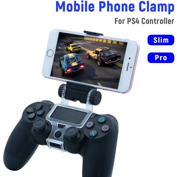 Smarttelefonklemmeholderklemmefeste kompatibel med PS4/ PS4 Slim/ PS4 Pro Controller