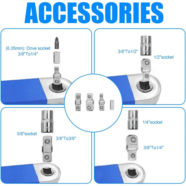 Offsetnyckel, Offsetnyckel 39cm, Drivadapter Offset Kit, Mångsidig Offsetnyckel för trånga utrymmen