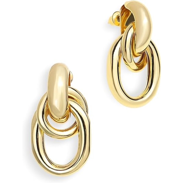 Geometriska droppörhängen för kvinnor tjejer tjocka modeknutörhängen lång vridning båge örhängen modesmycken presenter.