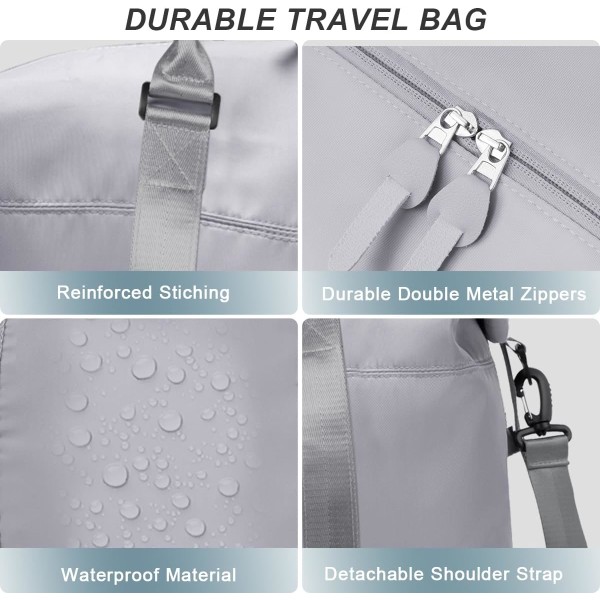 Sports Travel Duffle Bag, Weekendtaske Overnatningstaske til kvinder, Vandtæt sportsgymnastiktaske, Hospitalstaske med skulderrem