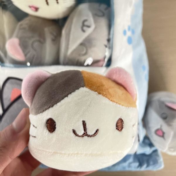 Kawaii plys bamsepude sød snack taske pude med mini blød budding plys bamse fluffy krammepude