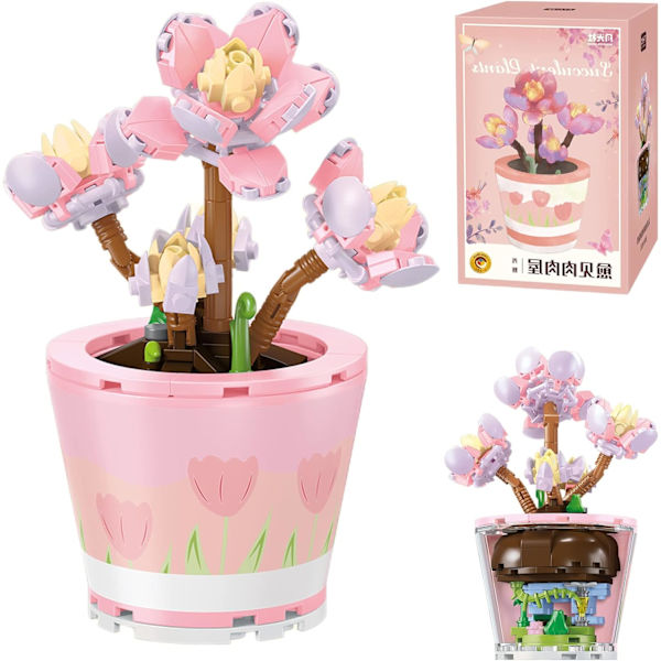 Mini-palikat 225 kpl Mehikasvi Bonsai Rakennussarja, Toimisto- ja Huonekoriste Mehikasvit Kukat Mallinrakennuslelut, Syntymäpäivä
