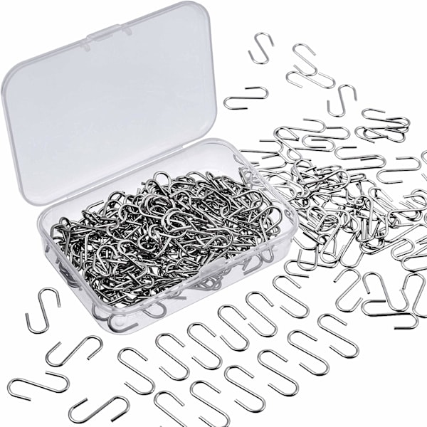 150 stk. Mini S-kroge, metal S-formede kroge med DIY-håndværksopbevaringsboks til ophængning af smykker, nøgleringe og mærker