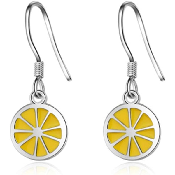 Heyone Tiny Sweet Yellow Lemon Charm Dangle Threader Drop Korvakorut