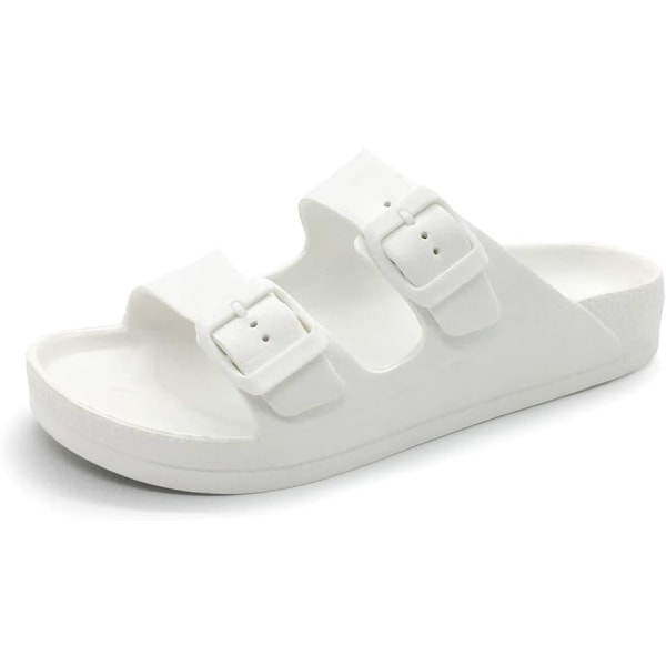 Justerbar Slip on Eva Double Buckle Slides Comfort Footbed Thong Sandaler for kvinner