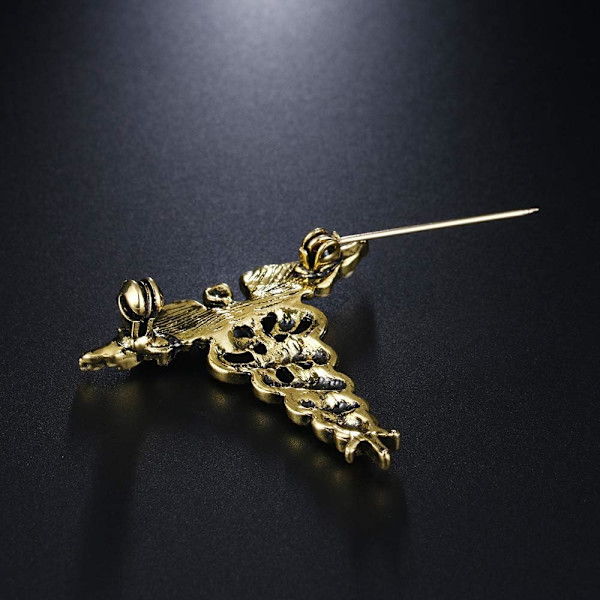 Heyone Vintage Medicinsk Caduceus Brosche Pin Læge Sygeplejerske Gave Brosche
