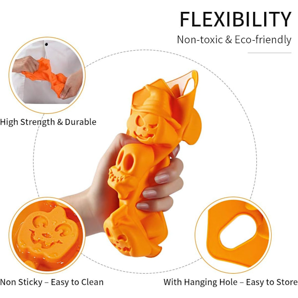 Halloween silikoneform - 3 stk. silikone bageforme - slip-let silikone kageforme - muffinform med Halloween græskarforme