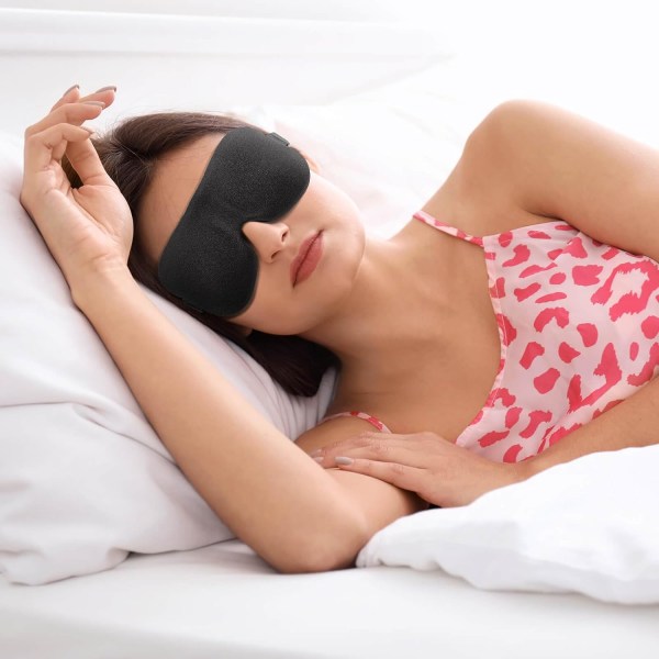 Søvnmaske til sidesovere 3-pak, 100% blackout 3D øjenmaske til at sove, natbind for mænd og kvinder