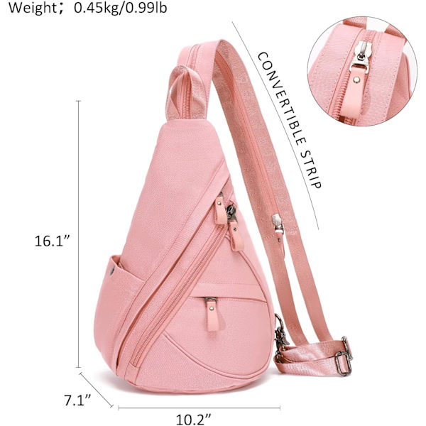 Nylon Sling Bag - Liten Crossbody Ryggsäck Axelväska Casual Dagryggsäck Multifunktionell Ryggsäck för Män Kvinnor
