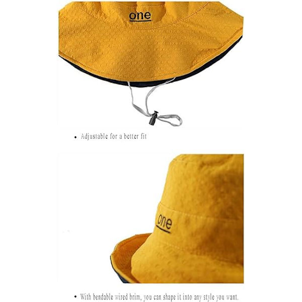 Solhatte til kvinder, pakkelige, UV-beskyttelse UPF50, strandhat, sommer, reversibel, bredskygget solhat