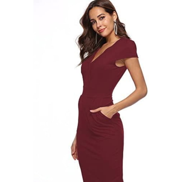 Women's Business Retro Cocktail Pencil Wear to Work Office Casual Dress