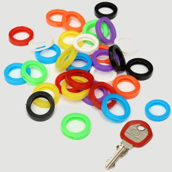 36st Nyckelkapslar Omslag Taggar Flexibla nyckelluckor Plastnyckelidentifieringsringar för enkel identifiering av nycklar