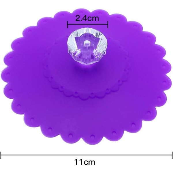 6 stk. fødevarekvalitet silikonekoplåg Kreative diamantkoplåg Støvtætte forseglende koplåg Kaffe- og tekopper Varme koplåg