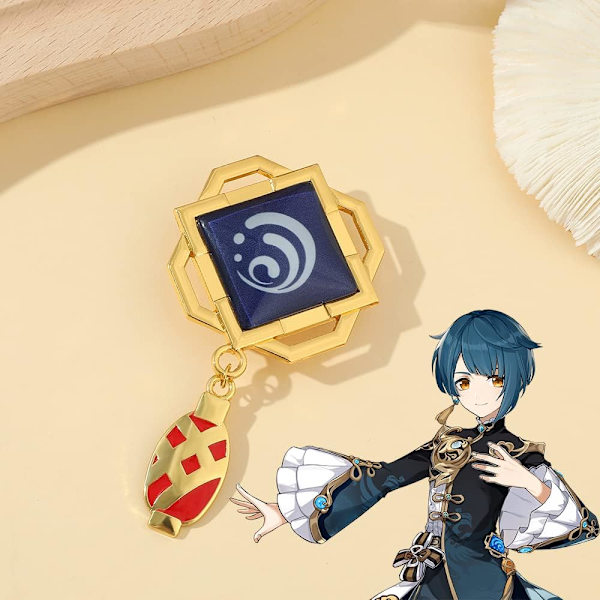 Genshin Impact Vision Lysende Nøglering, Guld Spil Figur Nøglering Vedhæng Nøglering Tilbehør Cosplay Kostume Gaver