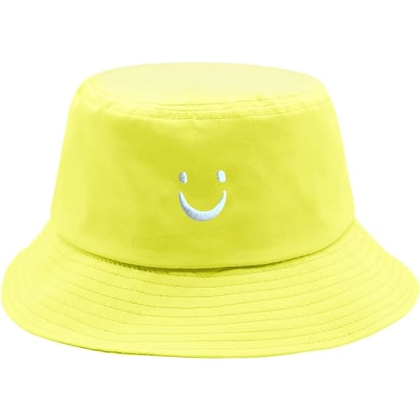 Smile Face Bucket Hat for Men Summer Travel Bucket Beach Sun Hat Embroidery Outdoor Cap for Men Women