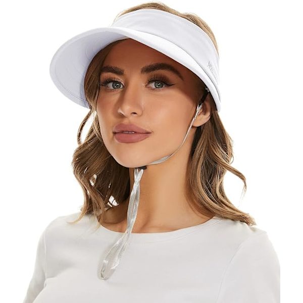 Solhatte til kvinder UV-beskyttelse bred skygge 2 i 1 aftagelig skygge sommer strandhat kvinders pakkelige golfhat