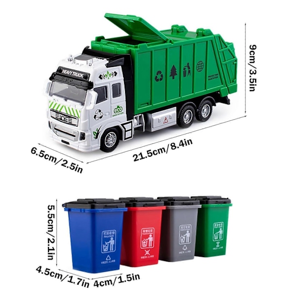 Sopbil i legering, Leksaksbilar för barn Green