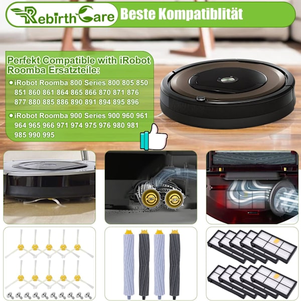 iRobot Roomba -imurin Serie 800 900 (850 860 861 865 866 870 871 875 876 880 886 890 891 895 896) Varusteet ja Suodattimet