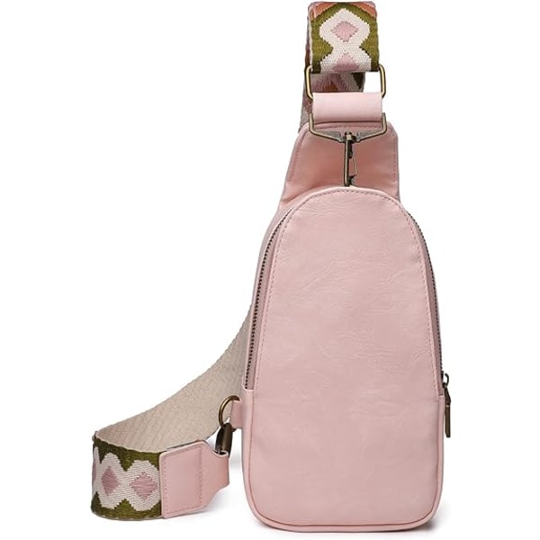 Kvinnors bröstväska axelväska liten crossbody dagryggsäck gitarrrem handväska PU läder sadelväska axelväska för resor