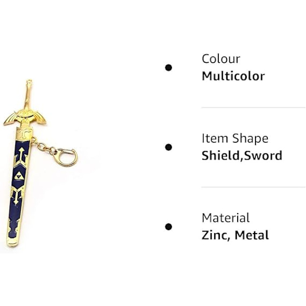 Zelda avaimenperä Zelda Master Sword avaimenperä Zelda-merkkinen kilpi-avainperä