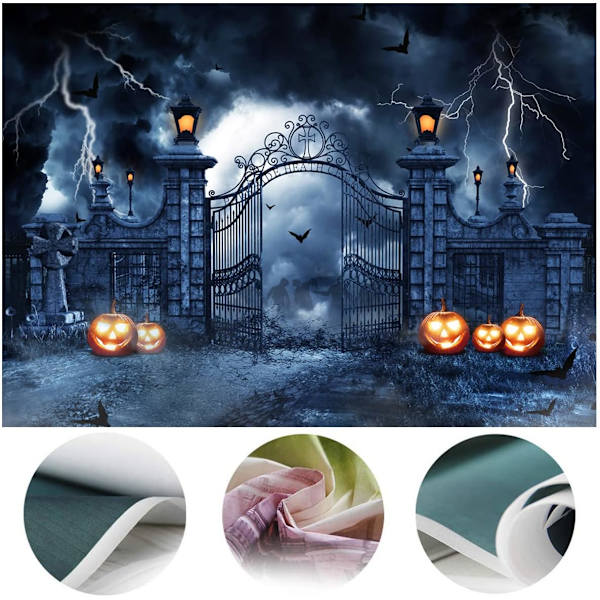 Pelottava Halloween-tausta Kurpitsa Valokuva Tausta Kauhealle Halloween-teemajuhlan Koristeluun 12471 (8x6FT)