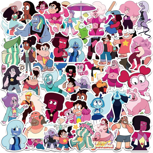 Steven Future Universe The Movie Tecknad 50 st klistermärken för barn Tonåringar Vuxna Vattentäta vinyldekaler för vattenflaska (Steven Future Universe)