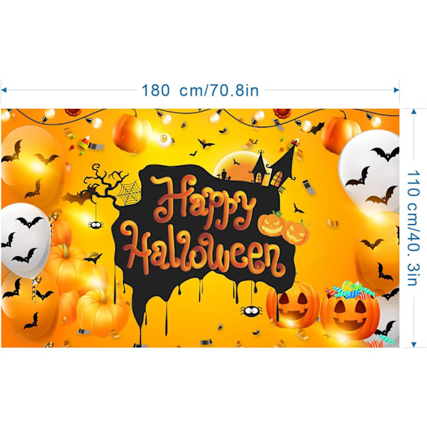 2023 Halloween tyg bakgrundsdraperi 6x4 fot fotografering, Halloween fest bakgrund, läskig Halloween banderoll dekoration bus eller godis