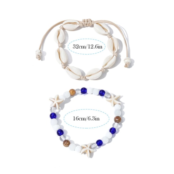 Lagdelt Ankelkæde Kæde Skal Ankelkæder Perle Ankel Armbånd Strand Sommer Fod Smykker Tilbehør til Kvinder og Piger