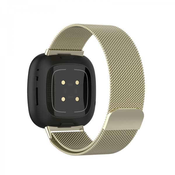 Fitbit Versa3/4/Sense 2 Champagne Gull Milanesisk Magnetisk Rem i Rustfritt Stål Stor