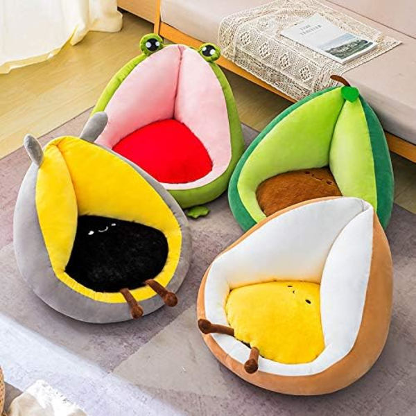22x22 Vaskbar gulvmatte med pudekerne stolmatte gulvpute med ryglæn børns læseområde balkon udendørs kontorstol kæledyrsseng (sød avocado)