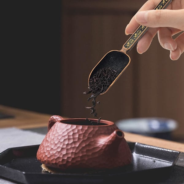 Sett med 2 måleskjeer i metall for løs te, kaffe og mer