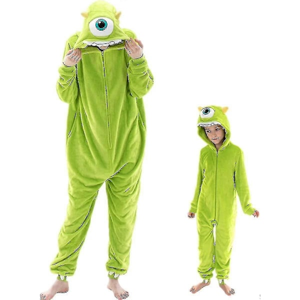 Ihoa myötäilevä unisex-aikuisten Sie-pyjama, eläinasu, yöasu Mike wazowski 2-3t
