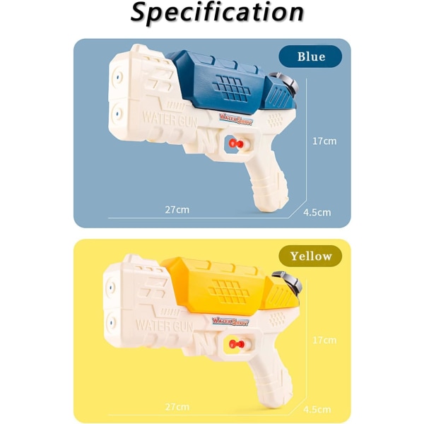 Vandpistol til voksne, 2 pak legetøjspistoler til sommerfest vandskyde 400 ml