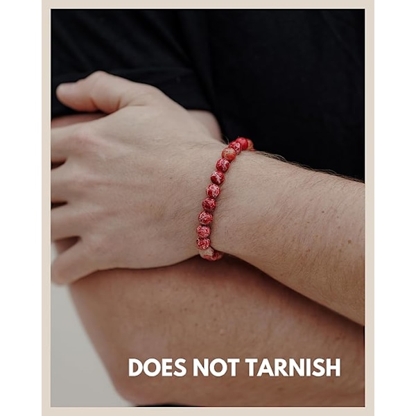 Chakra Perlearmbånd Laget av 8mm Havsediment Jaspis Natursteiner (Grønn) Grønn Farge Chakra Armbånd Damearmbånd Herrearmbånd Rose Quartz