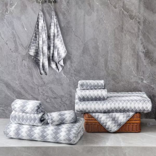 Grå handdukar set 2-pack - 16\"x31\" Ultra mjuka mikrofiber badhanddukar set Högabsorberande